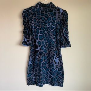 Cute purple, black and blue leopard print dress